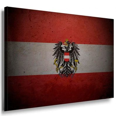 Flagge Österreich Austria Leinwandbild AK Art Bilder Mehrfarbig Wandbild XXL