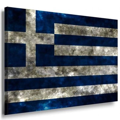 Flagge Griechenland Leinwandbild AK Art Bilder Mehrfarbig Wandbild Kunstdruck