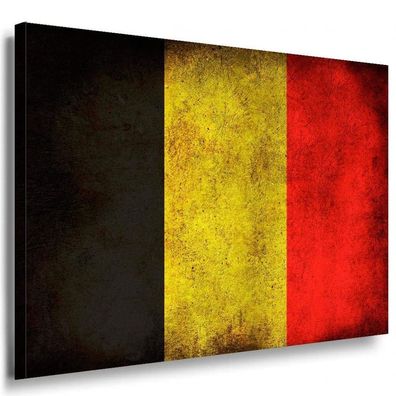 Flaggen Belgien Leinwandbild AK Art Bilder Mehrfarbig Kunstdruck Wandbild