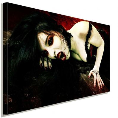 Vampir Mädchen Leinwandbild AK Art Bilder Wanddeko Wandbild Kunstdruck TOP XXL