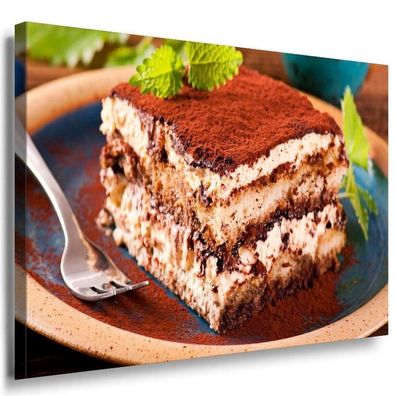 Schokolade Kuchen Puder Leinwandbild AK Art Bilder Mehrfarbig Kunstdruck TOP XXL