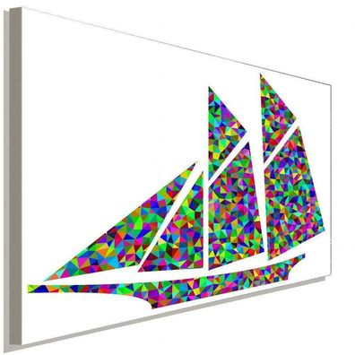 Schiff Bunt Abstrakt Weiß Leinwandbild LaraArt Studio Wanddeko Wandbild