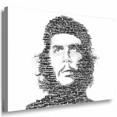 Che Guevara Leinwandbild AK Art Bilder Schwarz-Weiß Wandbild Wanddeko Kunstdruck