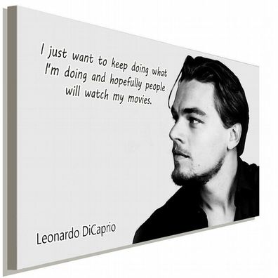 Leonardo DiCaprio Leinwandbild AK Art Bilder Schwarz-Weiß Wandbild Kunstdruck
