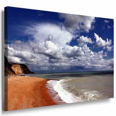 Strand Küste Wolken Leinwandbild AK Art Bilder Mehrfarbig Kunstdruck Wandbild