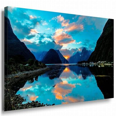 Milford Sound New Zealand Leinwandbild AK Art Bilder Mehrfarbig Wandbild TOP XXL