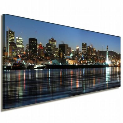 Montreal Leinwandbild AK Art Bilder Mehrfarbig Wandbild Kunstdruck Panorama XXL