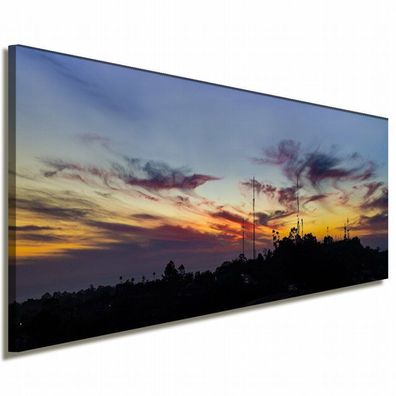 Sonnenuntergang Leinwandbild AK Art Bilder Mehrfarbig Wandbild Panorama Wanddeko