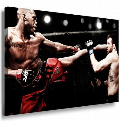UFC Kampf Leinwandbild AK Art Bilder Mehrfarbig Wandbild Kunstdruck Wanddeko XXL