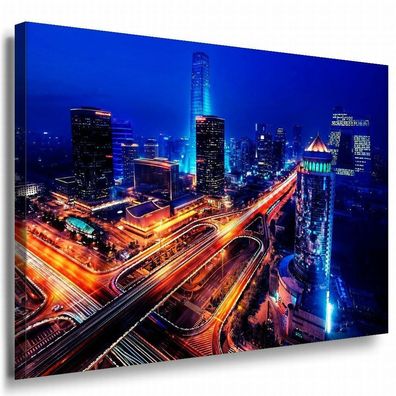 New York Leinwandbild AK Art Bilder Mehrfarbig Wandbild Kunstdruck Wanddeko XXL