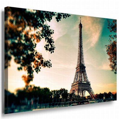 Paris Leinwandbild AK Art Bilder Mehrfarbig Wandbild Kunstdruck Wanddeko TOP XXL
