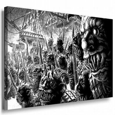 Piraten Teufel Soldaten Leinwandbild AK Art Bilder SchwarzWeiß Kunstdruck XXL