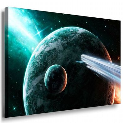 Planet Weltraum Leinwandbild AK Art Bilder Mehrfarbig Kunstdruck XXL Wandbild