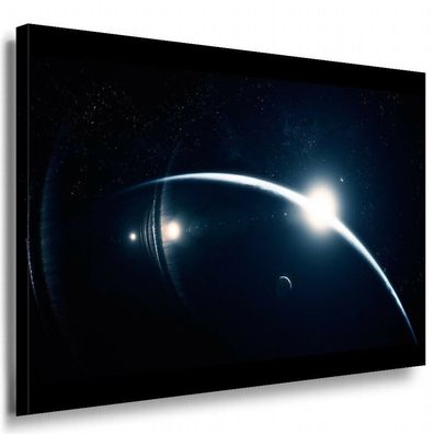 Sonnenaufgang Planet Leinwandbild AK Art Bilder Mehrfarbig Kunstdruck Wandbild