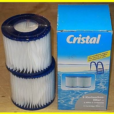 2 Poolfilter Kartusche Filtereinsatz - Cristal - Größe klein