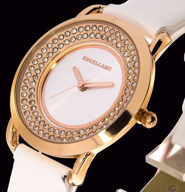 Damenuhr Excellanc Uhr Farbe rosegold weiß 34mm