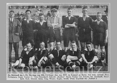 1 FC Nürnberg + +Deutscher Meister 1924 + + Super Mannschaftskarte