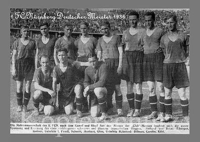 1 FC Nürnberg + +Deutscher Meister 1936 + + Super Mannschaftskarte