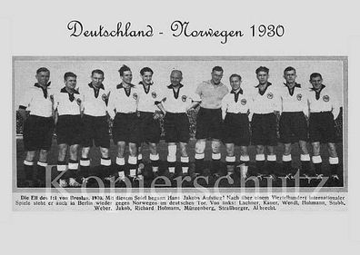 Deutschland Norwegen 1930 Super Mannschaftskarte