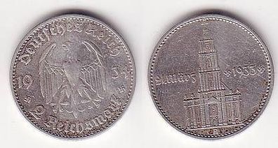 2 Mark Silber Münze 3. Reich Garnisonkirche 1934 A