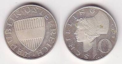10 Schilling Silber Münze Österreich 1972 PP