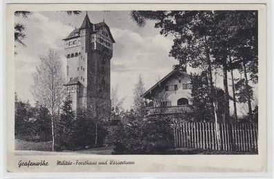 64475 Ak Grafenwöhr Militär Forsthaus und Wasserturm 1937