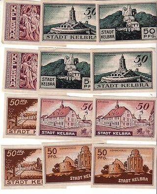 12 x Banknoten Notgeld der Stadt Kelbra 1921