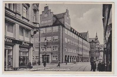 56301 Ak Cottbus Berliner Straße und städtisches Verwaltungsgebäude 1941