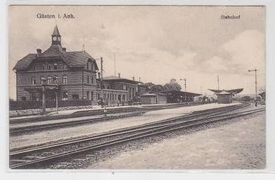 55840 Feldpost Ak Güsten in Anhalt Bahnhof 1915