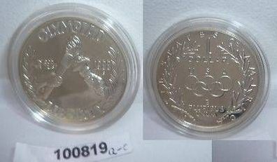 Etui mit Original Silber Gedenkmünze USA 1 Dollar Olympiade 1988 Stgl.
