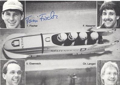 Toni Fischer Autogrammkarte 80er Jahre Original Signiert Rodeln + A33269