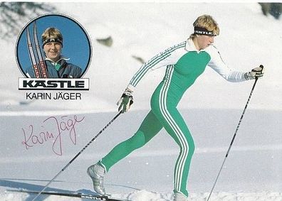 Karin Jäger Autogrammkarte 80er Jahre Original Signiert Ski LAnglauf + A33282