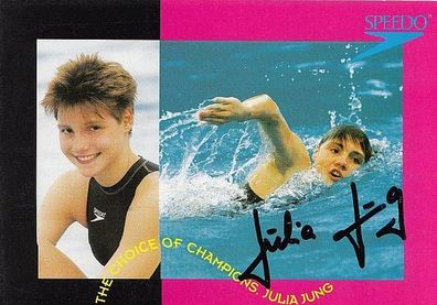 Julia Jung Autogrammkarte Original Signiert Schwimmen + A33320
