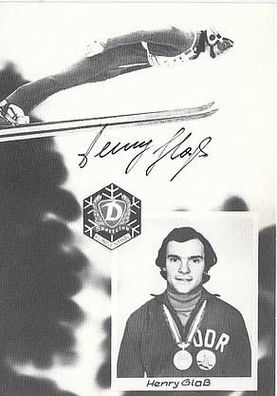 Henry Glaß DDR AK 70er Jahre Original Signiert Skispringen + A33313