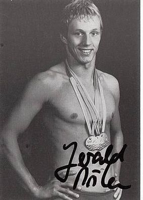 Gerald Mörken Autogrammkarte 80er Jahre Original Signiert Schwimmen + A33333