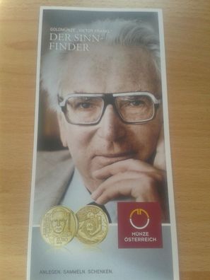 Folder für Original 50 euro 2019 Gold Österreich Viktor Frankl