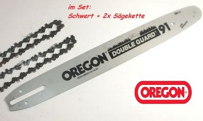 OREGON Double Guard Schwert 40cm & 2x Sägekette 91P056E - DOLMAR Makita Alpina