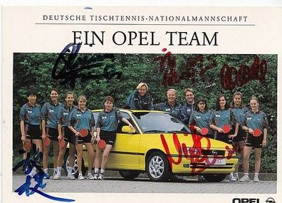 Borussia Dortmund Opel Team Autogrammkarte Original Signiert Tischtennis + A33383