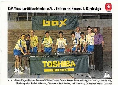 TSV München-Milbertshofen Autogrammkarte Original Signiert Tischtennis + A33384