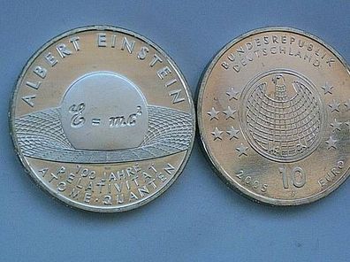10 euro 2005 Einstein Relativitätstheorie Albert Einstein 8g 925er Sterlingsilber