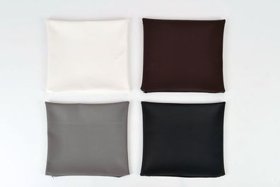 Kissen-hülle 40x40 cm Kissen-bezug Kunst-leder weiß, schwarz, braun oder grau