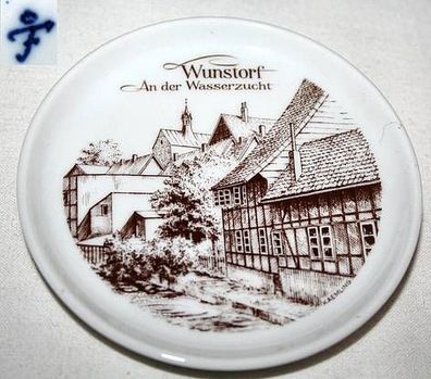 Fürstenberg Porzellan kleiner Teller mit Ansicht Wunstorf An der Wasserzucht