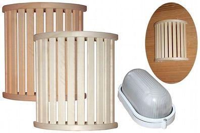 Sauna Wand-Lampenschirm | Lampe | Saunabeleuchtung Holz Leuchte Einzeln oder Set