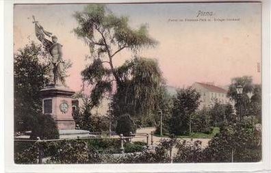 55679 Ak Pirna im Friedens-Park und Kriegerdenkmal 1910