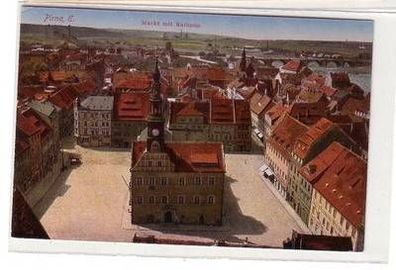 56394 Ak Pirna Markt mit Rathaus um 1910