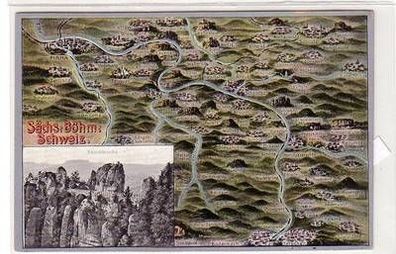 55680 Landkarten Ak Sächsisch Böhmische Schweiz Basteibrücke 1913