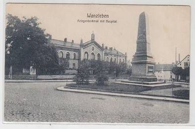 56138 Ak Wanzleben Kriegerdenkmal mit Hospital um 1910