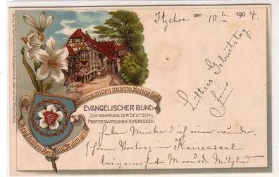 56716 evangelischer Bund Ak Lutherstube an der Wartburg Eisenach 1904