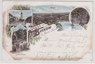 55959 Ak Lithographie Gruß aus Buckow Märkische Schweiz 1898