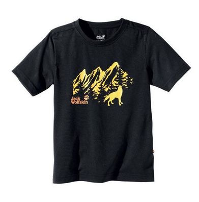 Jack Wolfskin Kids Wolf T-Shirt Kindershirt Jungenshirt Sommershirt schwarz